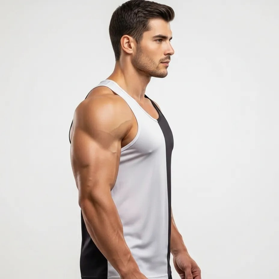 Pack of 2 Men & Boys Summer Gym Tank Top Sando | Dry-Fit Breathable Sleeveless Vest for Gym, Workout, Running & Daily Wear (Large)
