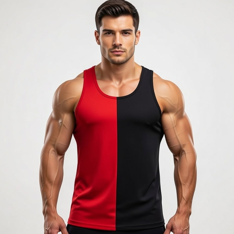 Pack of 2 Men & Boys Summer Gym Tank Top Sando | Dry-Fit Breathable Sleeveless Vest for Gym, Workout, Running & Daily Wear (Large)