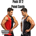 Pack of 2 Men & Boys Summer Gym Tank Top Sando | Dry-Fit Breathable Sleeveless Vest for Gym, Workout, Running & Daily Wear (Large)