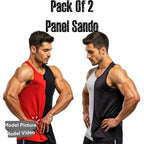 Pack of 2 Men & Boys Summer Gym Tank Top Sando | Dry-Fit Breathable Sleeveless Vest for Gym, Workout, Running & Daily Wear (Large)