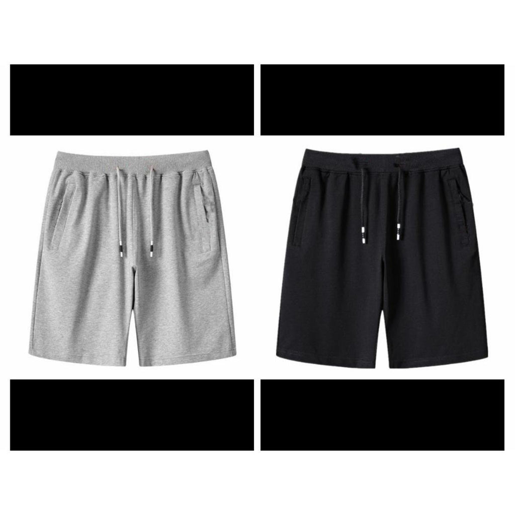 Pack Of 2 Men's Stripe Style Jersey Fashion Shorts | Soft Fabric Casual Summer Wear - Extra Large