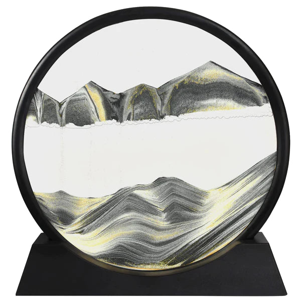 3D Moving Sand Art Lamp - Flowing Sand Painting Picture Dynamic Hourglass Decorative Desk Ornament Office Home Decor Lamp (Random Color)