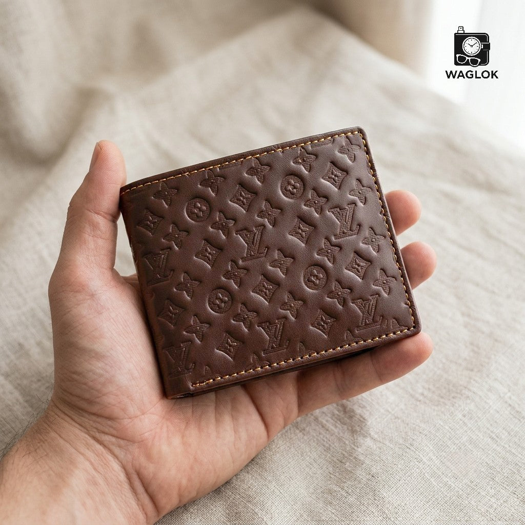 Men's Genuine Leather Bifold Wallet with Gift Box Black
